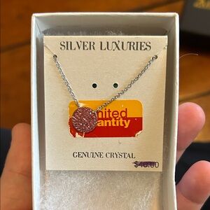 Kohl's Silver Luxuries Pink Crystal Necklace